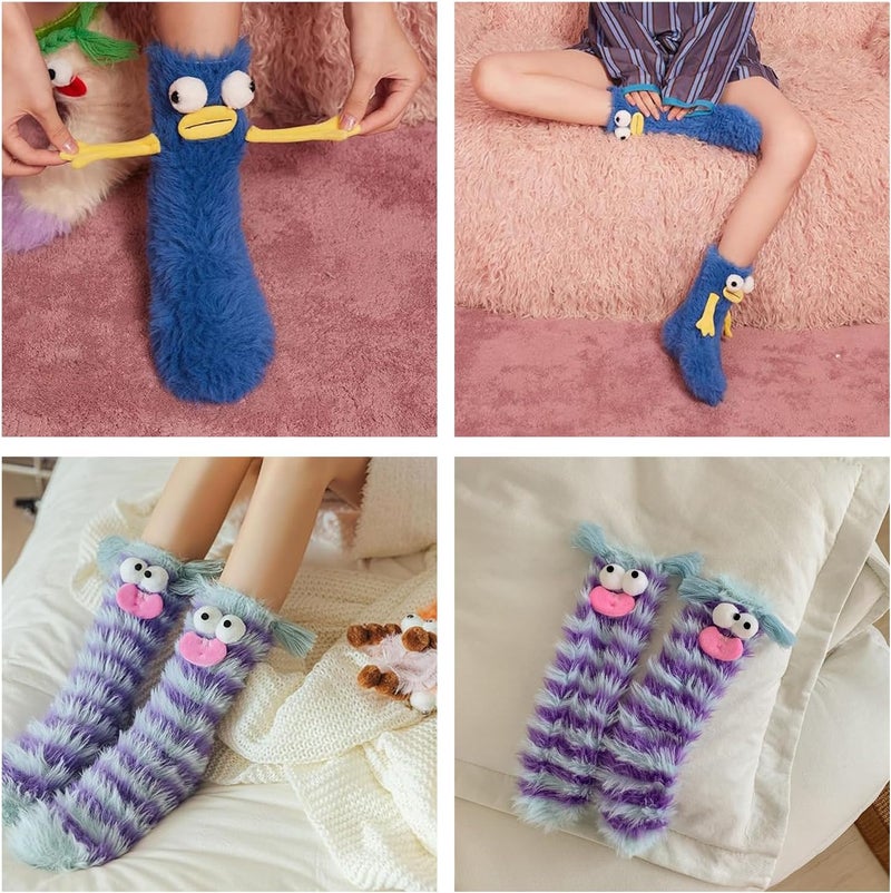 TFTSR Crazy Funny Fuzzy Silly Socks for Kids Women,Girls Fluffy Slipper Novelty Fun Socks,Boy Men Cute Cozy Soft Animal Socks - Image 5